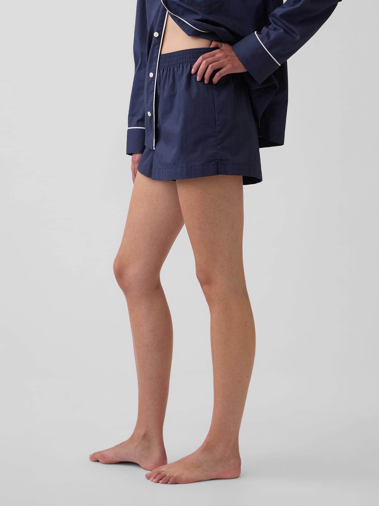 Poplin PJ Boxer Shorts - Vintage navy blue