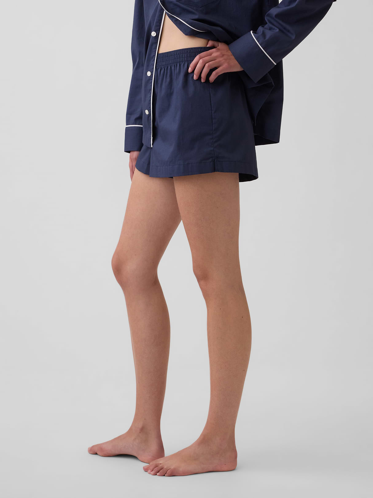 Poplin PJ Boxer Shorts - Vintage navy blue