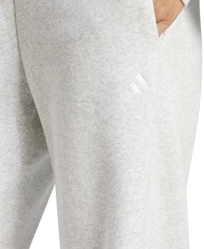 adidas Women's Essentials Small Logo Feel Cozy Open Hem Pants - Light Grey Heather/white