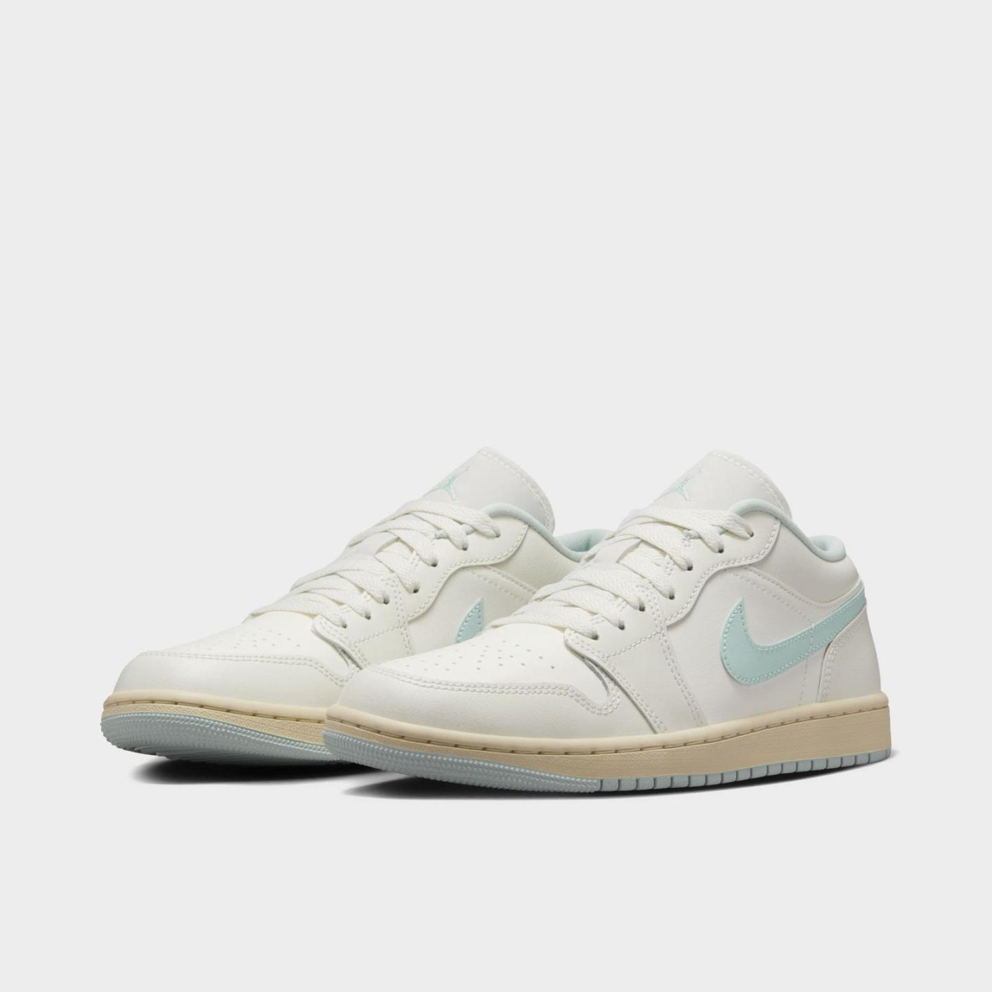Women's Air Jordan Retro 1 Low Casual Shoes - Sail/Aura/Muslin/Jade Aura - view 2