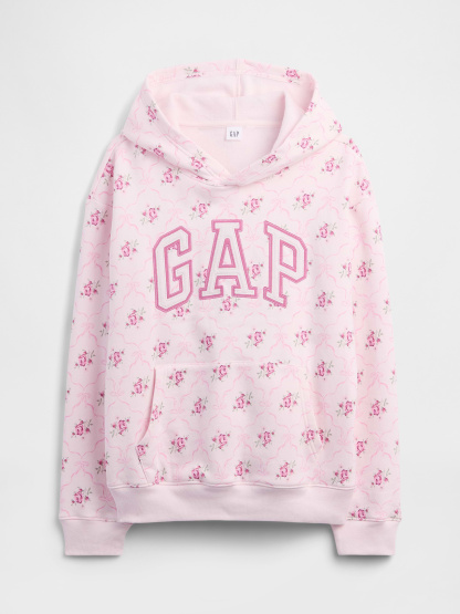 Relaxed Gap Logo Hoodie - Pink bow