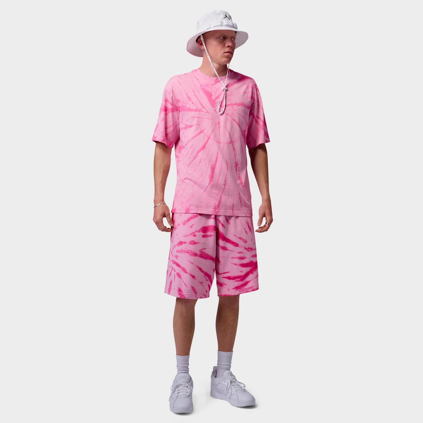 Men's Jordan Brooklyn Tie-Dye Festival Fleece Shorts - Iced Carmine/Pinksicle/Pale Ivory - view 2