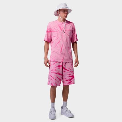 Men's Jordan Brooklyn Tie-Dye Festival Fleece Shorts - Iced Carmine/Pinksicle/Pale Ivory - view 2