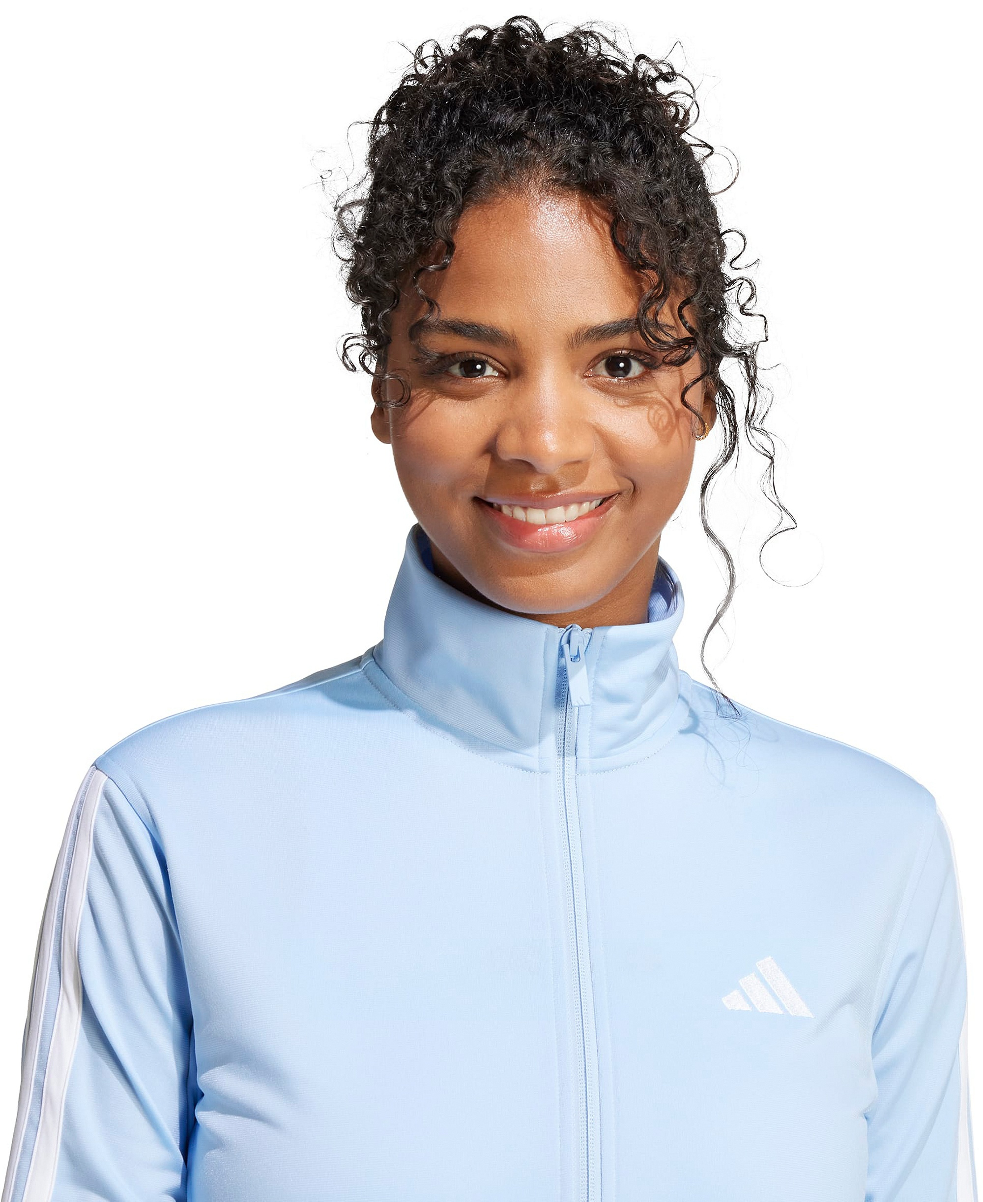 adidas Women's Tricot 3-Stripes Track Jacket - Glow Blue/white
