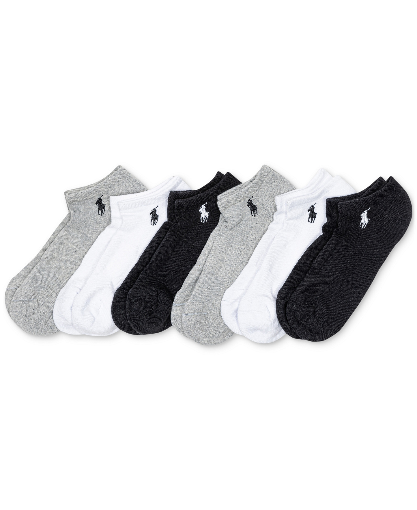 Polo Ralph Lauren Women's 6-Pk. Cushion Low-Cut Socks - Grey Assortment