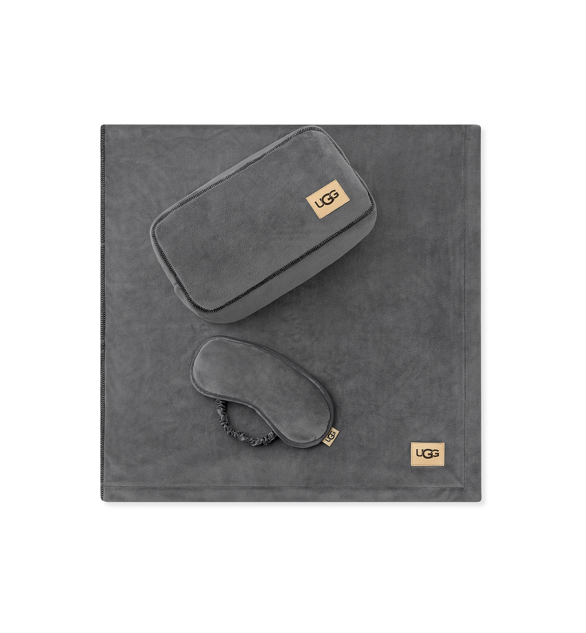 UGG® Raegan 3-Piece Throw, Eye Mask and Case Gift Set - Chestnut
