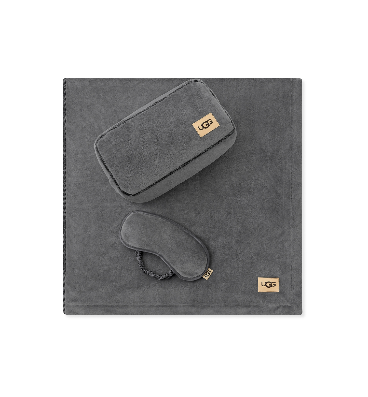UGG® Raegan 3-Piece Throw, Eye Mask and Case Gift Set - Chestnut