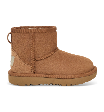 UGG® Toddler Kids Classic Mini II Round Toe Booties - Chestnut