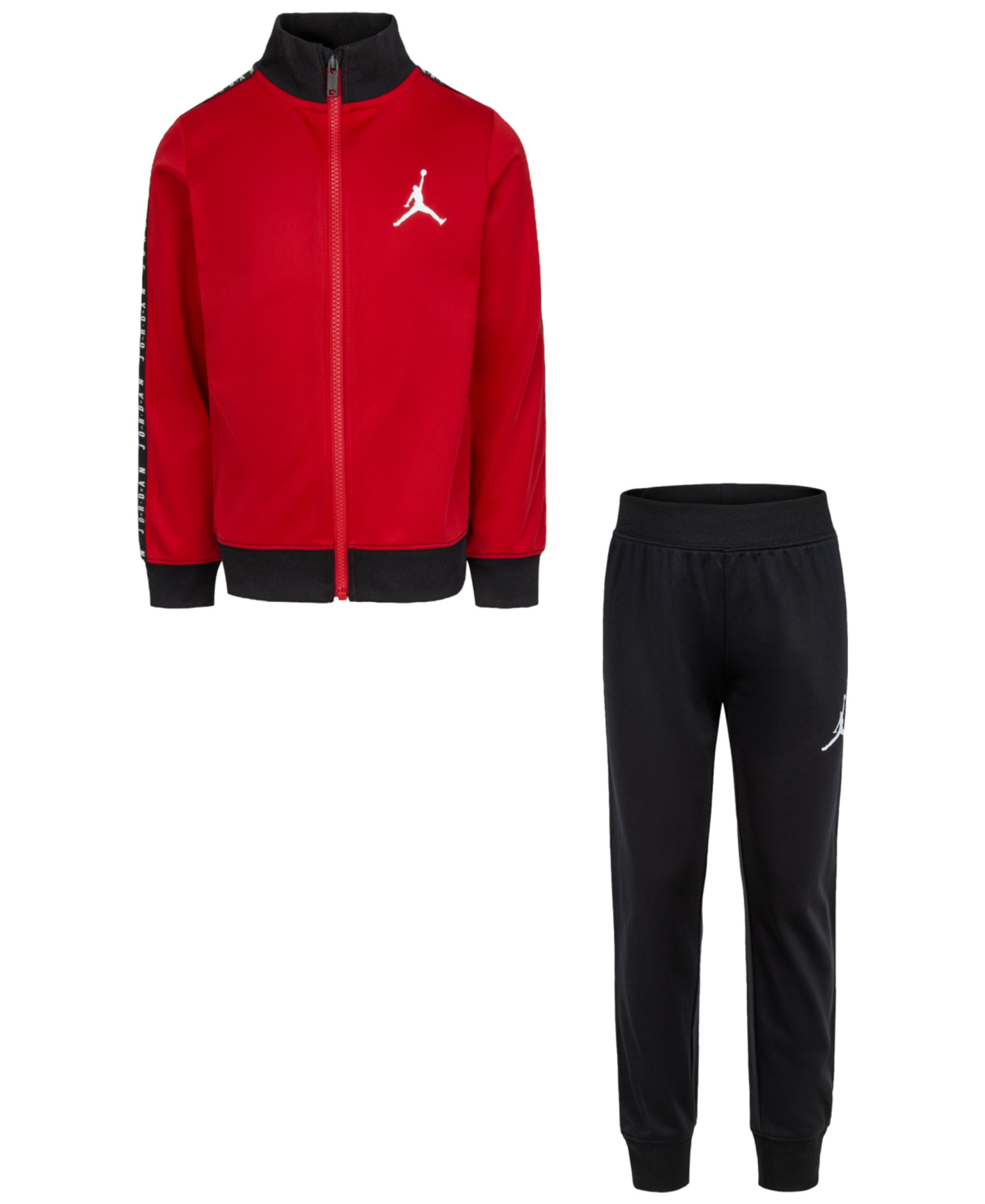 Jordan Boys' 4-5 Air Tricot Long-Sleeve Jacket and Pants, 2-Piece Set - Black/Gym Red