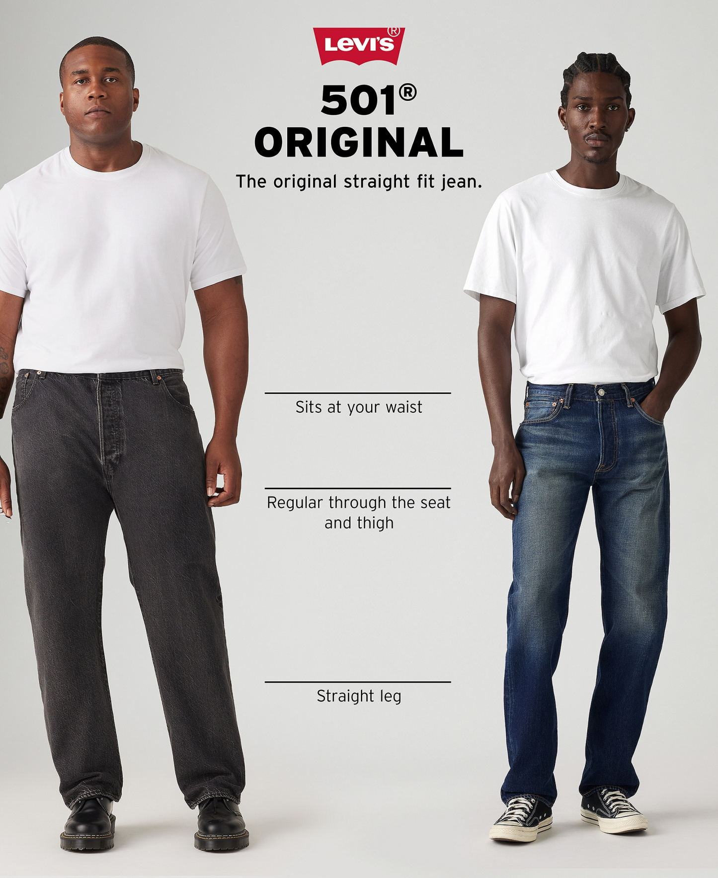 Levi's Men's 501™ Regular-Fit Button Fly Non-Stretch Jeans - Dark Stonewash