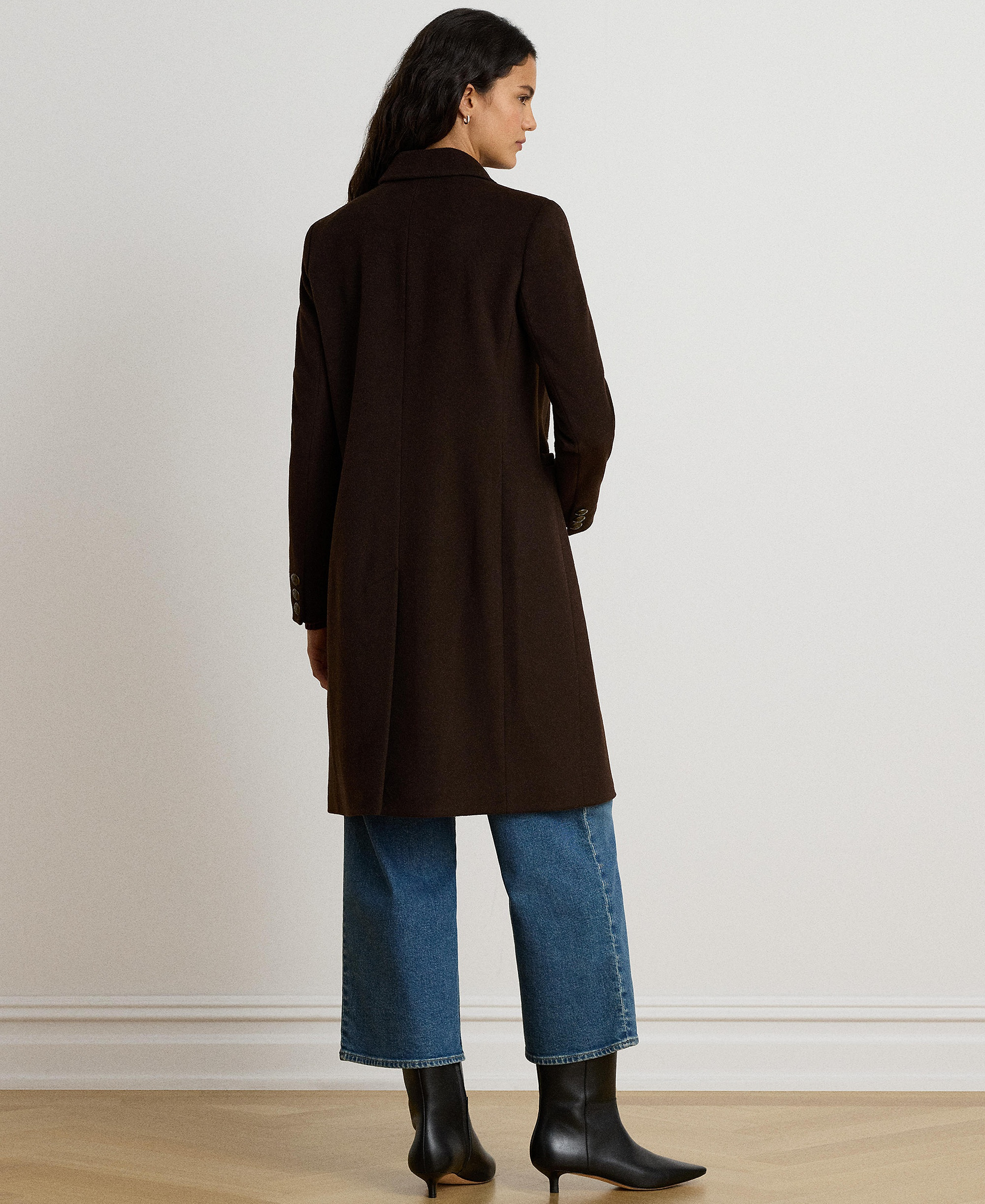 Lauren Ralph Lauren Women's Single-Breasted Peacoat - Chocolate