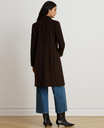 Lauren Ralph Lauren Women's Single-Breasted Peacoat - Chocolate