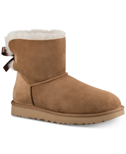 UGG® Women's Mini Bailey Bow II Slip-On Booties - Chestnut