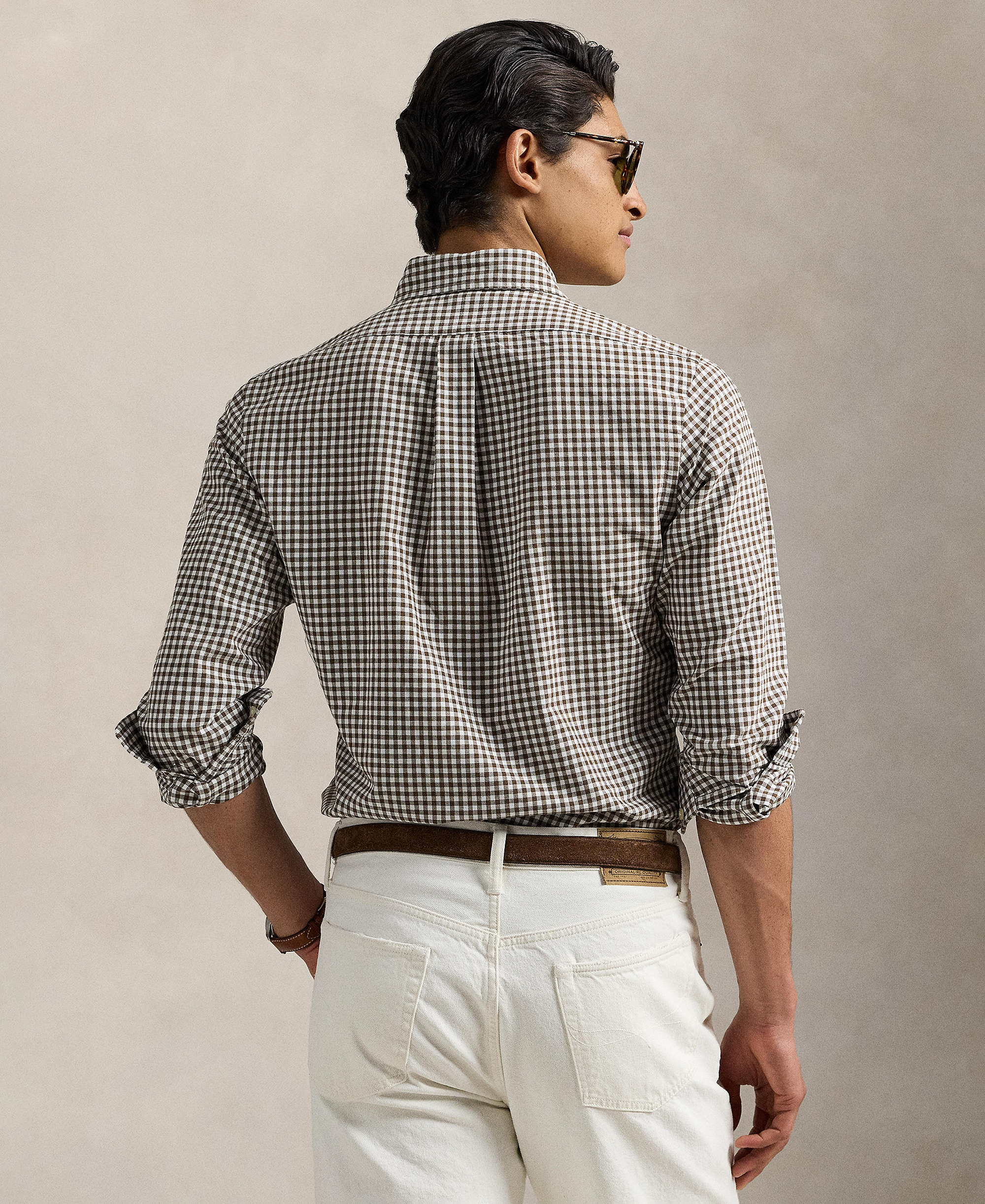 Polo Ralph Lauren Men's Classic-Fit Plaid Brushed Oxford Shirt - Pale Russet/White