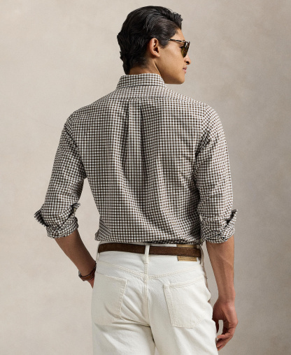 Polo Ralph Lauren Men's Classic-Fit Plaid Brushed Oxford Shirt - Pale Russet/White