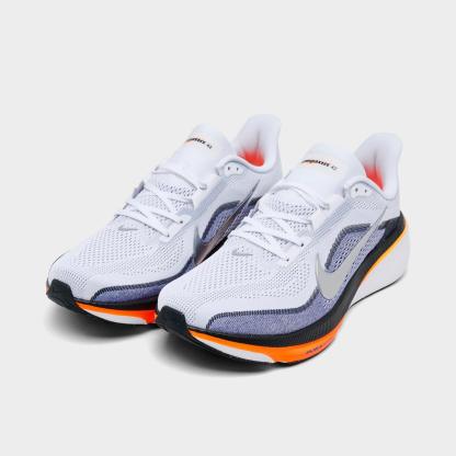 Men's Nike Pegasus 42 Running Shoes - White/Lapis/Total Orange/Metallic Silver