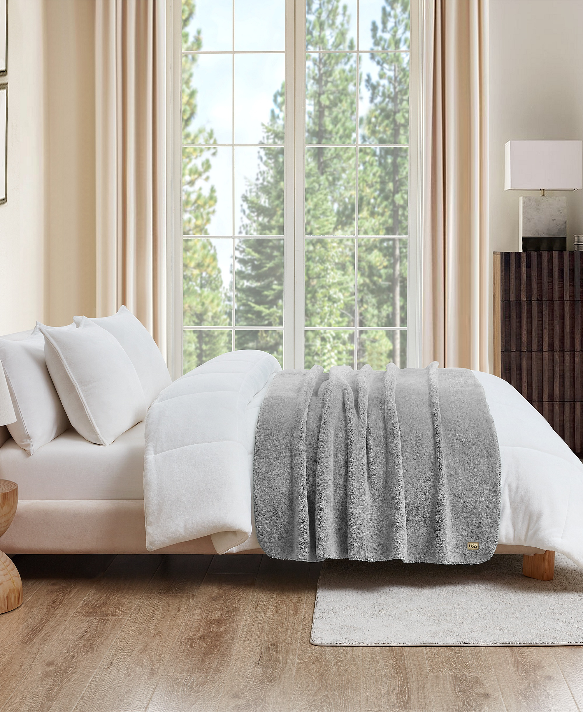 UGG® Saige Plush Throw, 50" x 70" - Seal