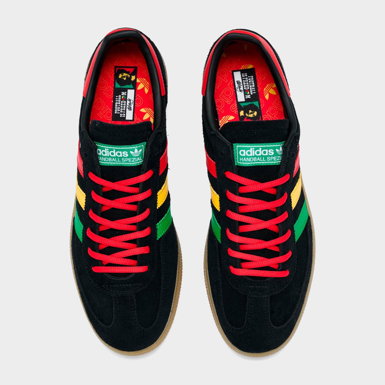 Men's adidas Originals Jamaica FIFA World Cup 2026 Handball Spezial Casual Shoes - Core Black/Pure Ruby/Bold Gold - view 5