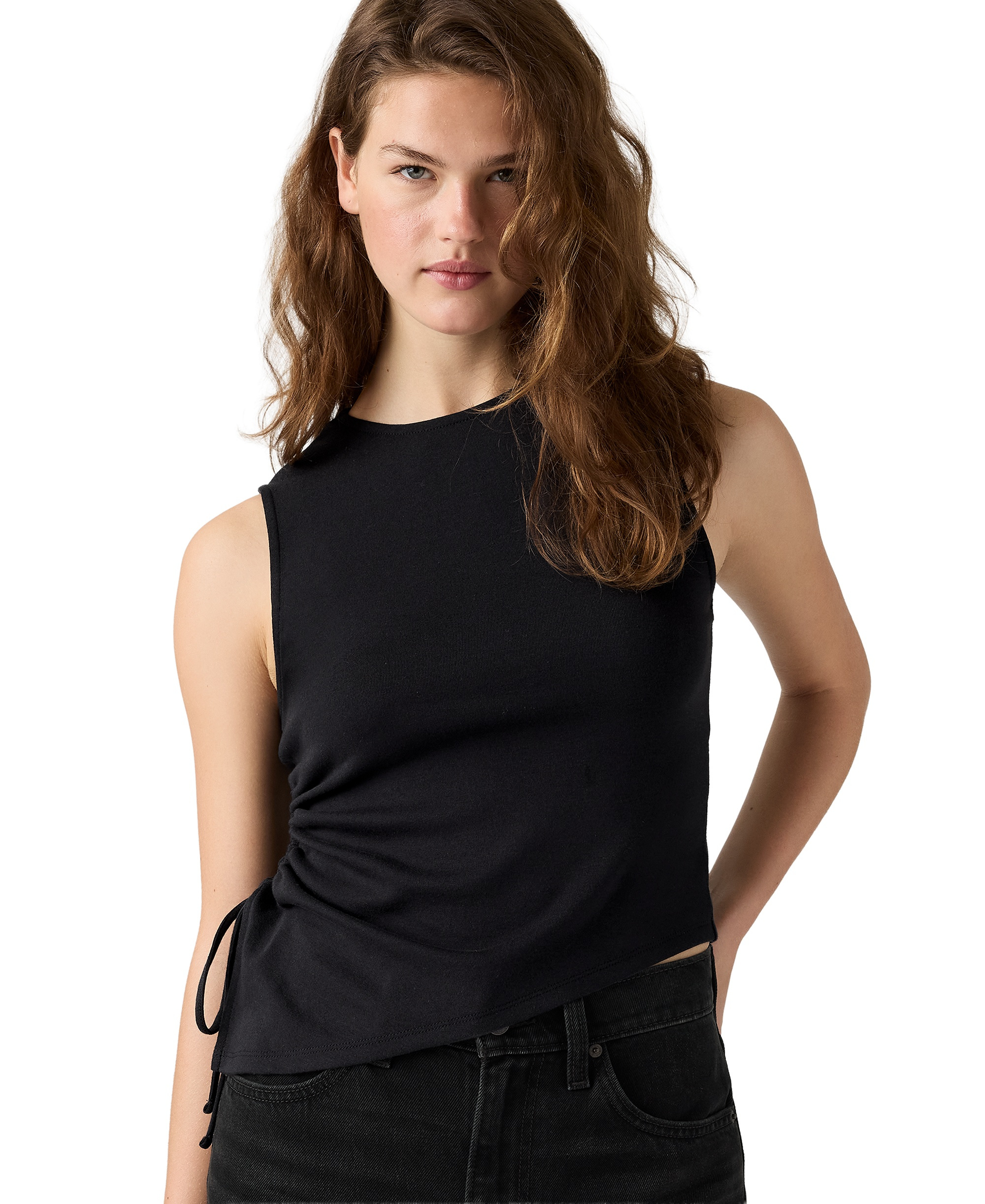 Levi's Women's Alila Asymmetrical Ribbed-Knit Tank Top - Anthracite Night