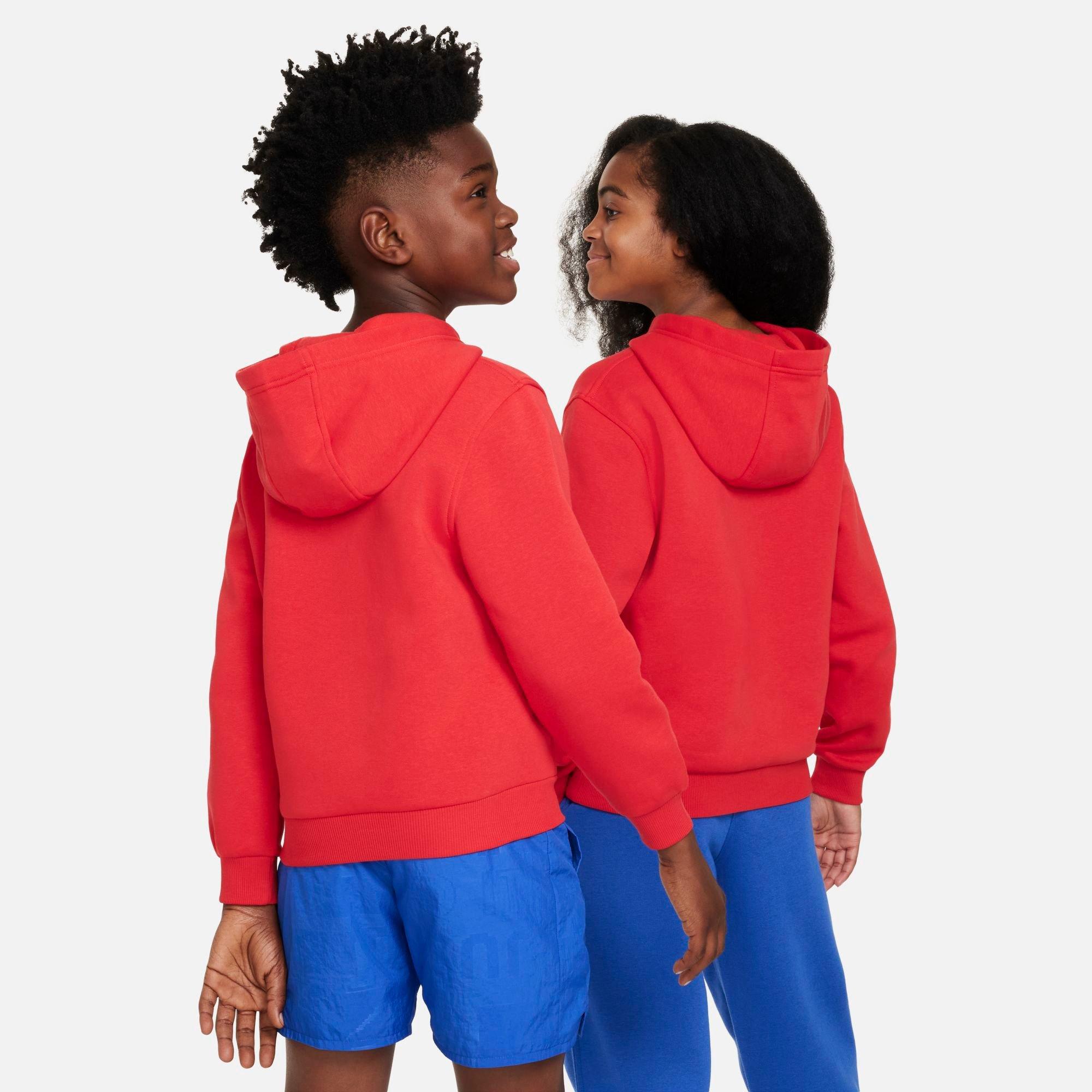 Big Kids' Nithtke Sportswear Club Fleece Pullover Hoodie - University Red/White