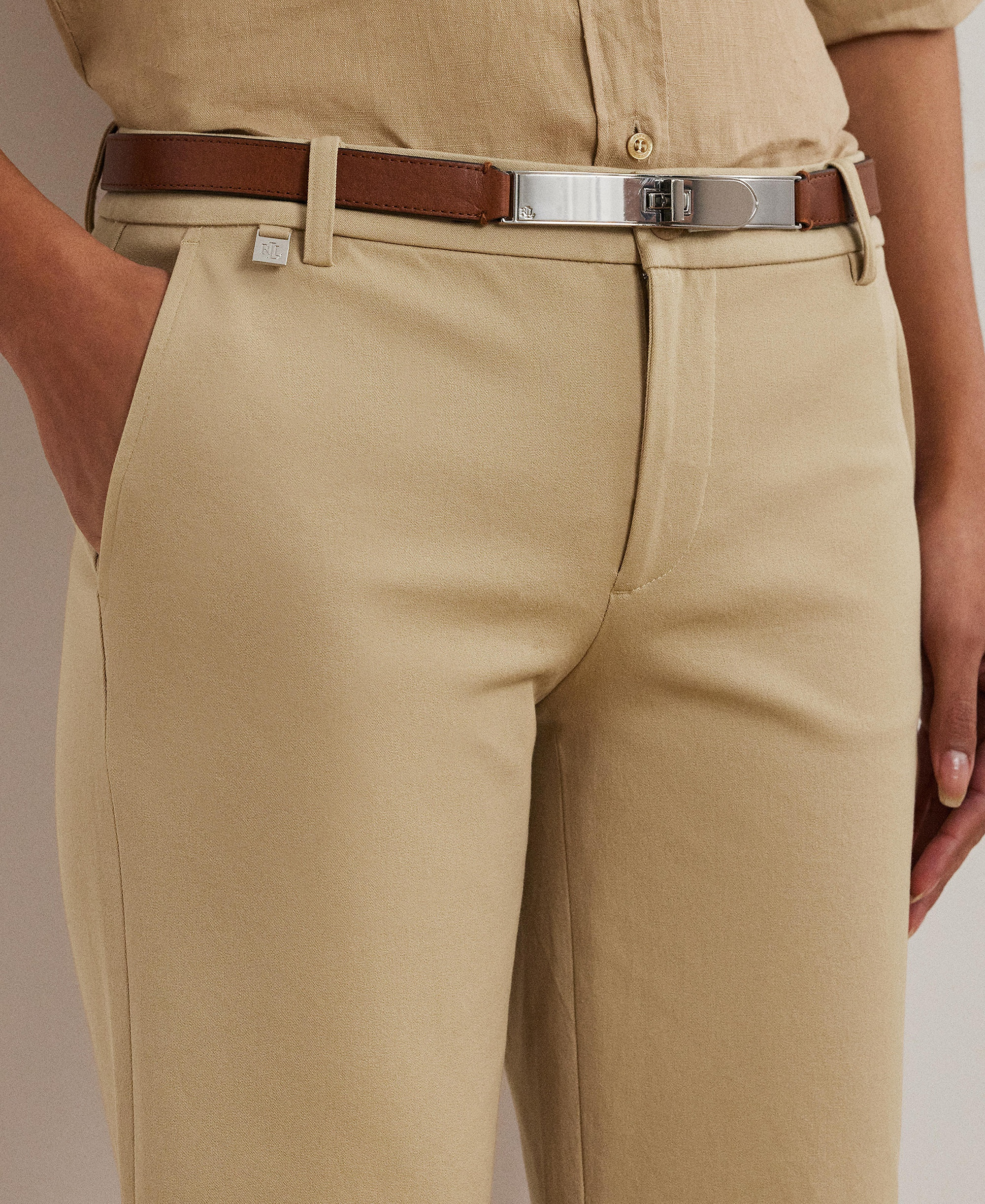 Lauren Ralph Lauren Twill Stretch Bermuda Shorts - Birch Tan