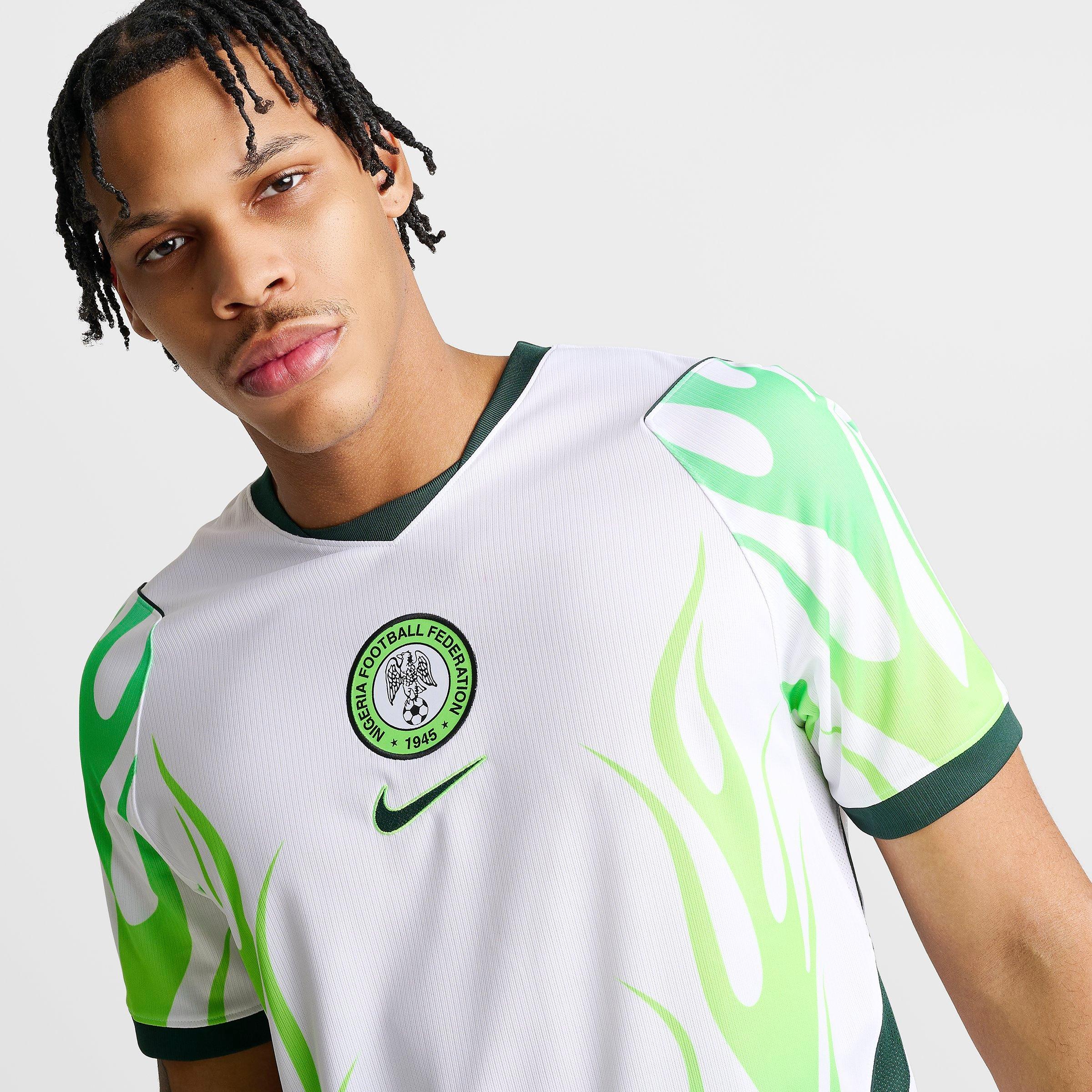 Men's Nithtke Nigeria 2026 Stadium Away Dri-FIT Replica Soccer Jersey - White/Green Glow/Black