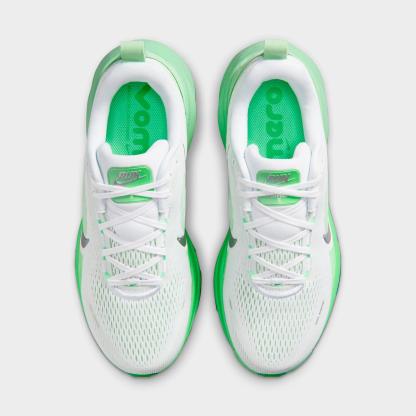 Women's Nithtke Vomero 18 Running Shoes - Part 1 - White/Illusion Green/Court Green/Metallic Silver - Top view