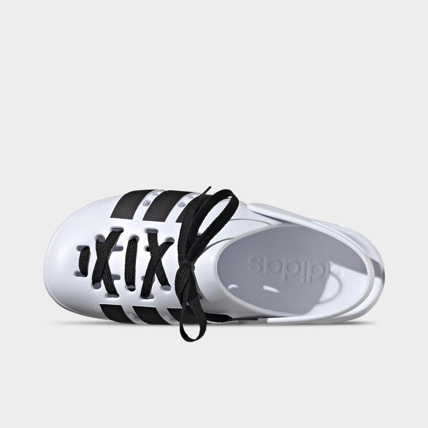 Men's adidas adilette 2.0 Clog Shoes - White/Black/Gold Metallic - view 5