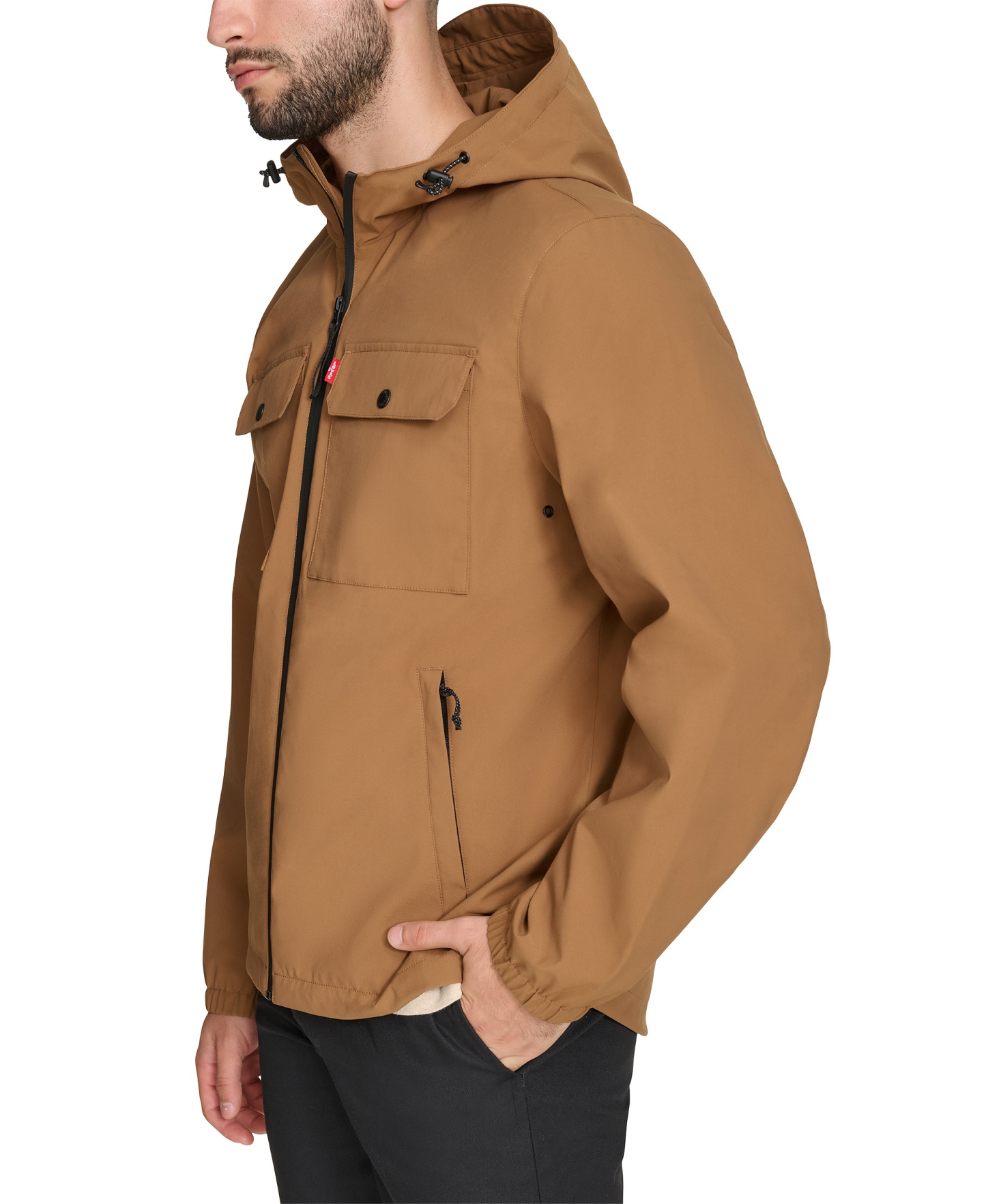 Levi's Men's Hooded Rain Jacket - Brown