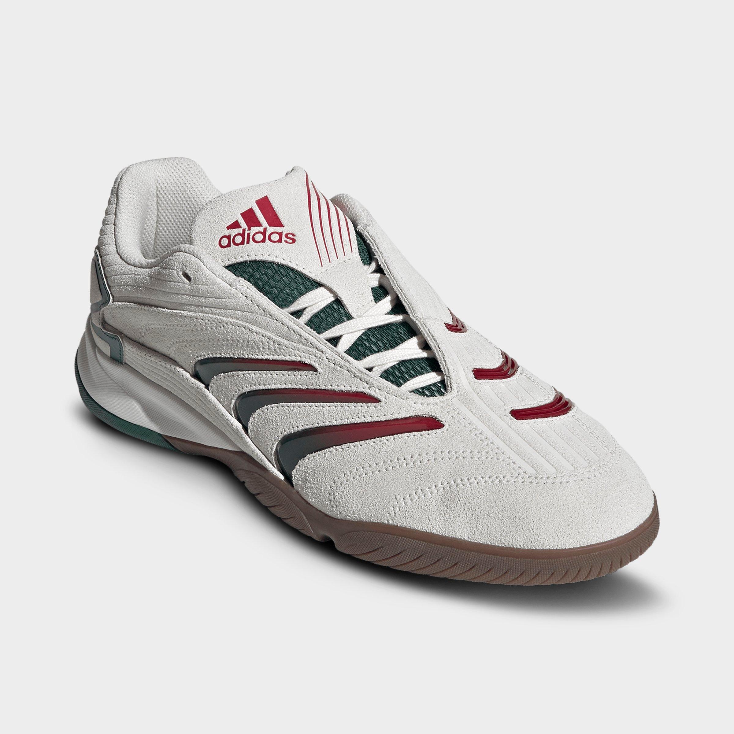 Men's adidas Predator Sala Casual Shoes - Core White/Collegiate Green/Cloud White - Both shoes facing left