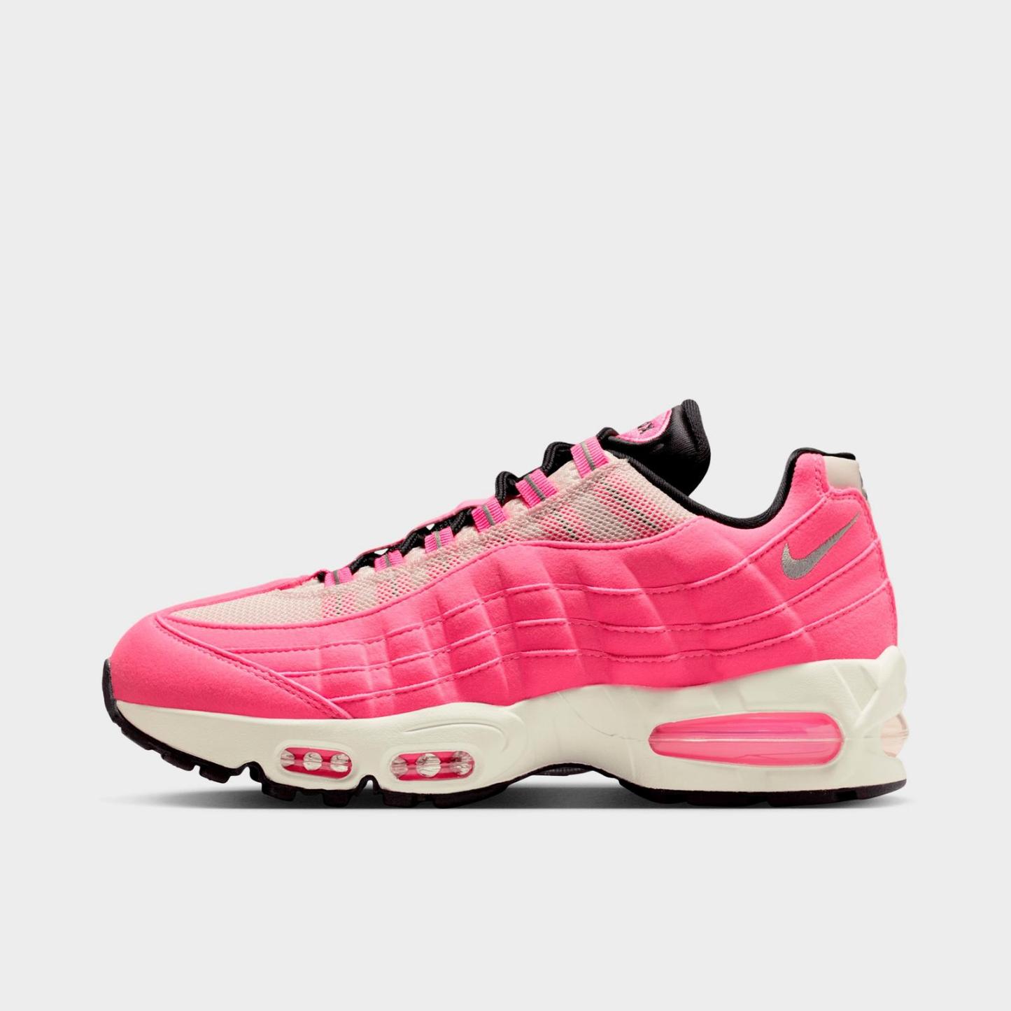 Women's Nike Air Max 95 Big Bubble Casual Shoes - Pink Glow/Off Noir/Pearl Pink/Metallic Silver