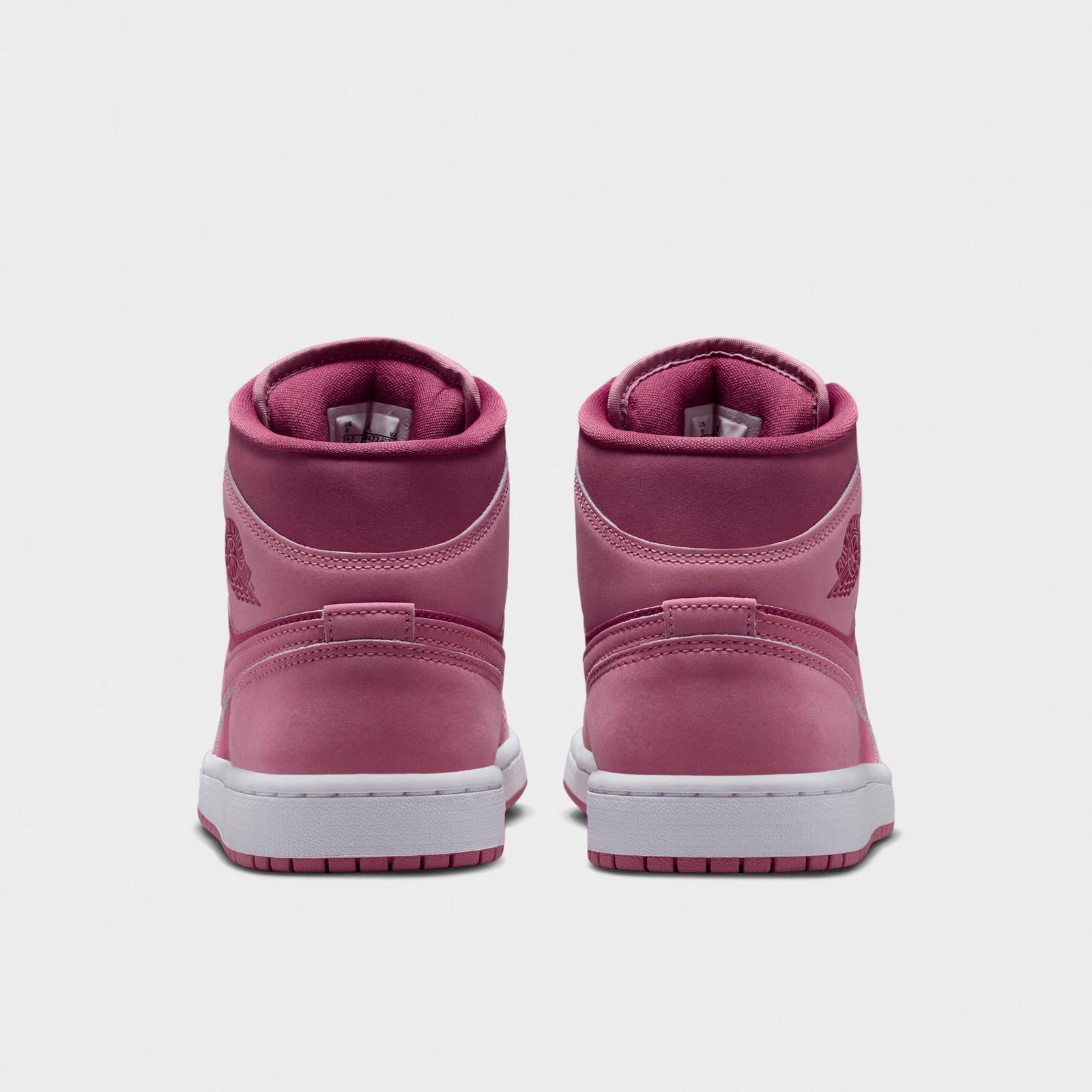 Women's Air Jordan Retro 1 Mid Casual Shoes - Desert Berry/White/Sweet Beet - view 4