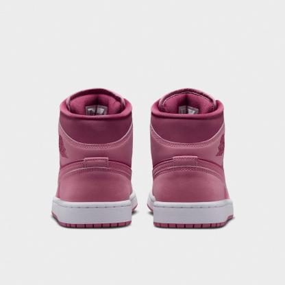 Women's Air Jordan Retro 1 Mid Casual Shoes - Desert Berry/White/Sweet Beet - view 4