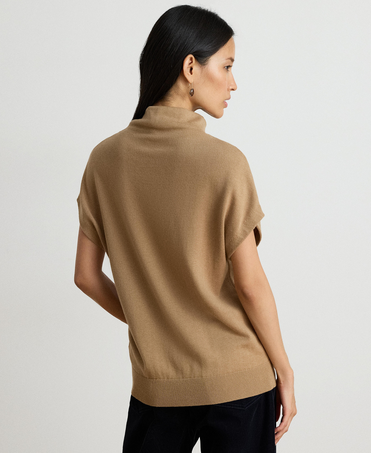 Lauren Ralph Lauren Women's Mock-Neck Cap-Sleeve Sweater - Lauren Camel