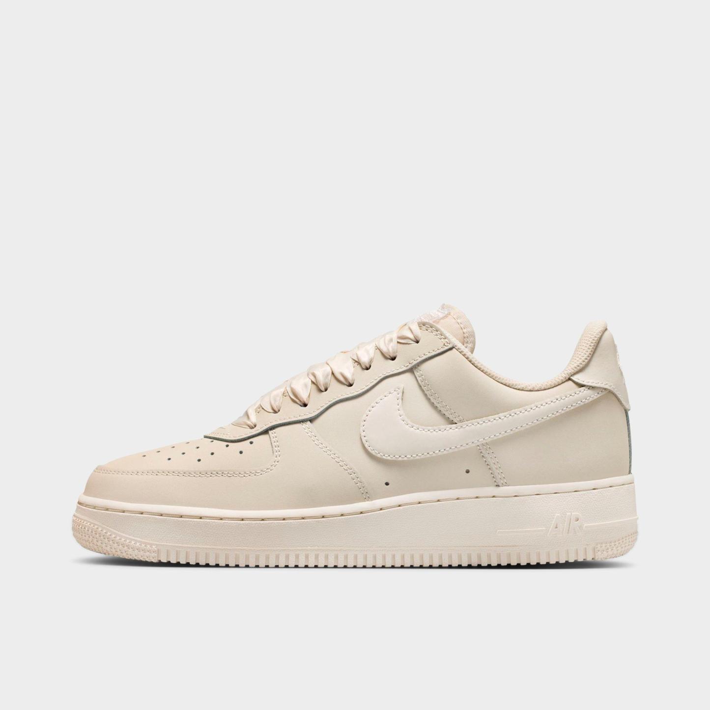 Women's Nithtke Air Force 1 Retro Premium Casual Shoes - Oatmeal/Oatmeal/Pale Ivory - Left shoe facing left. Outside of the shoe.