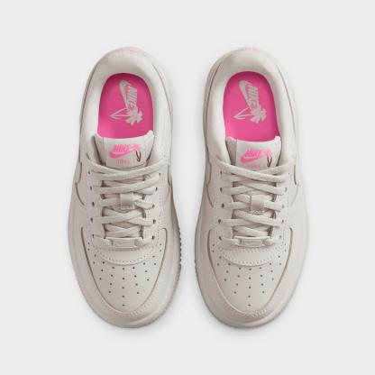 Little Kids' Nithtke Force 1 Low Casual Shoes - Light Bone/Playful Pink/Fauna Brown/Light Bone - Top view