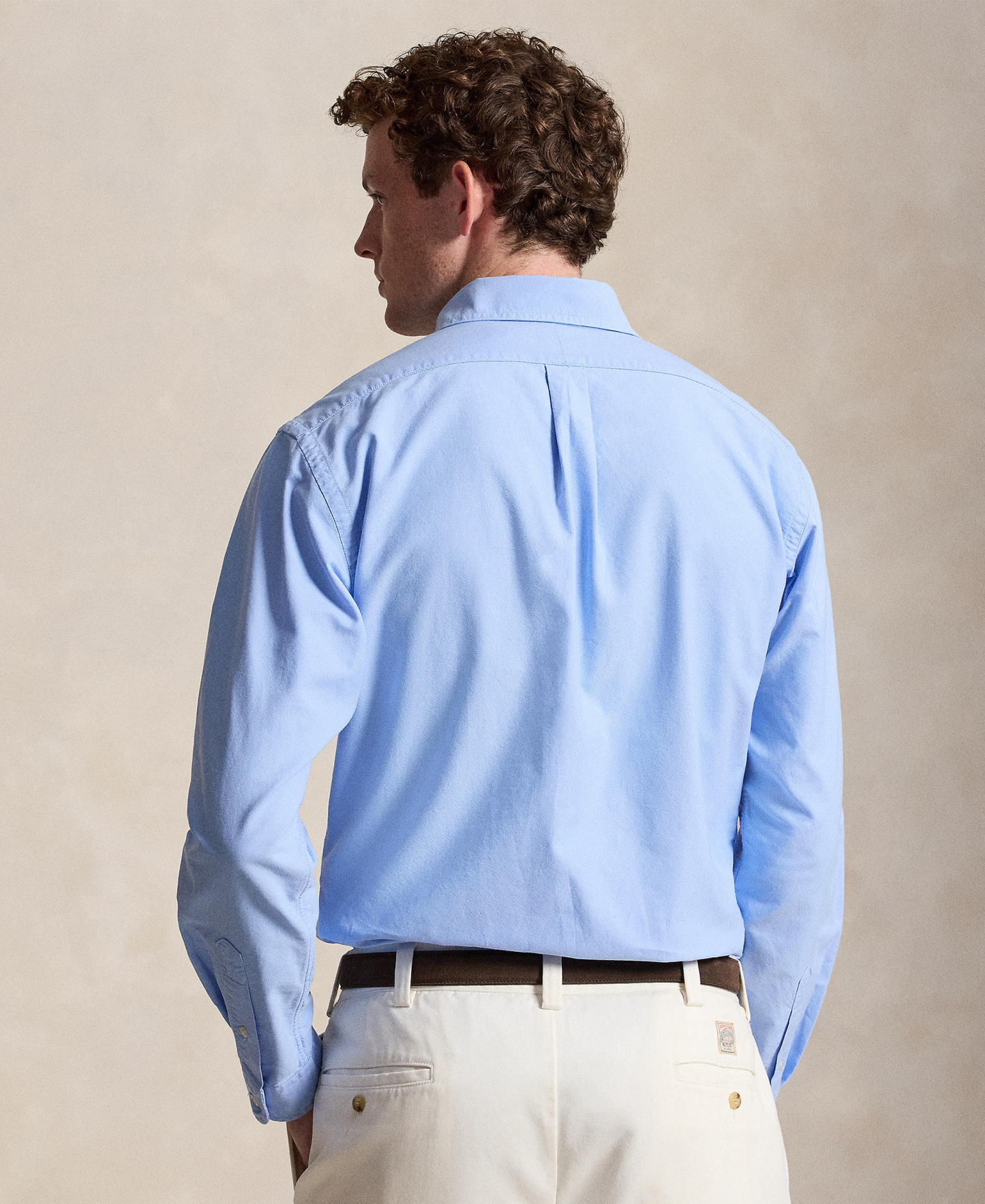 Polo Ralph Lauren Men's Garment-Dyed Oxford Shirt - AUSTIN BLUE W/WHITE PP