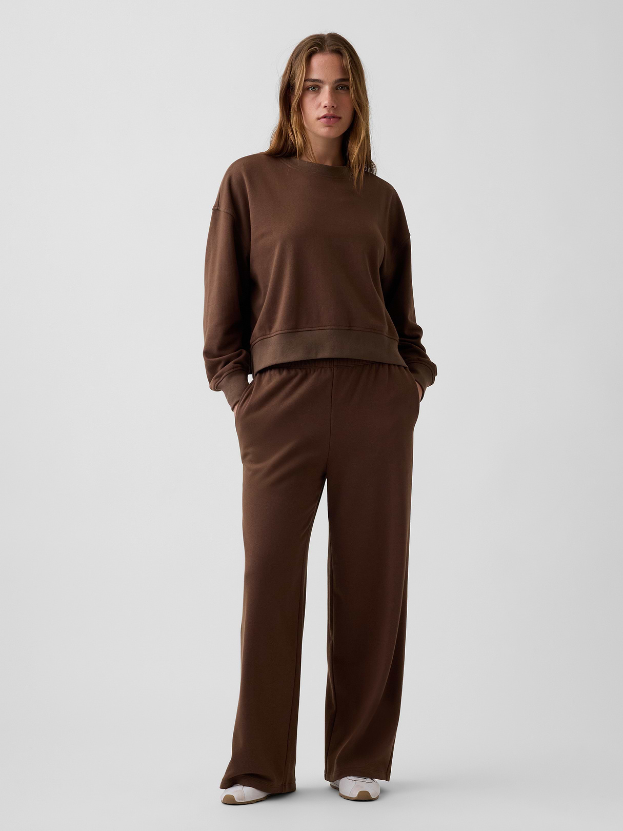Mid Rise VintageSoft Terry Loose Sweatpants - Brown