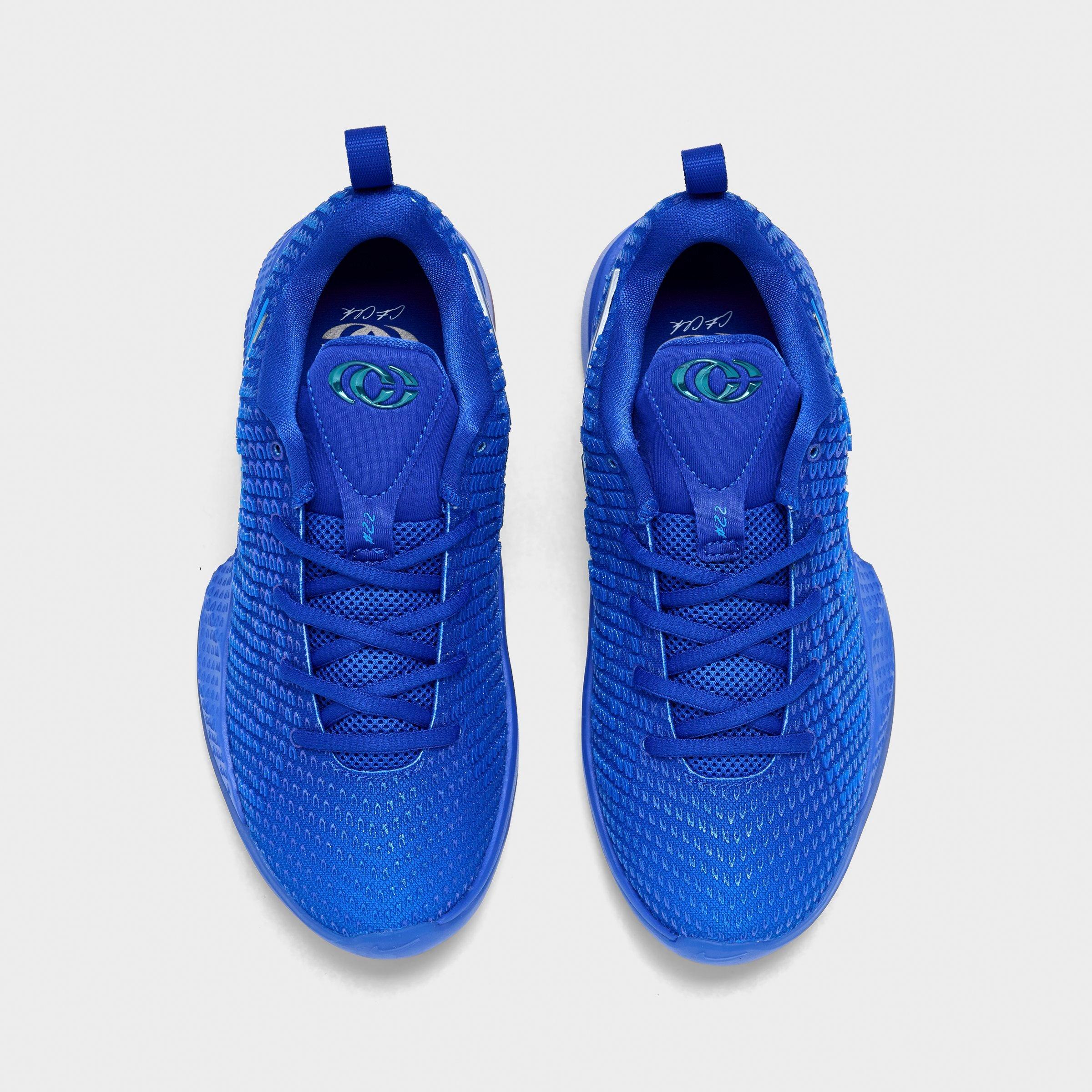Little Kids' Nithtke Caitlin 1 Basketball Shoes - Racer Blue/Teal Tint/Metallic Silver - Top view