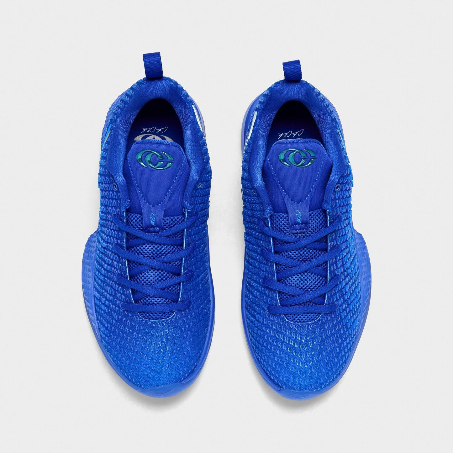 Little Kids' Nithtke Caitlin 1 Basketball Shoes - Racer Blue/Teal Tint/Metallic Silver - Top view