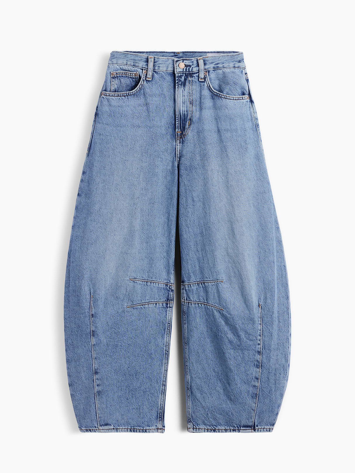 High Rise UltraSoft Crossover Horseshoe Jeans - Medium indigo