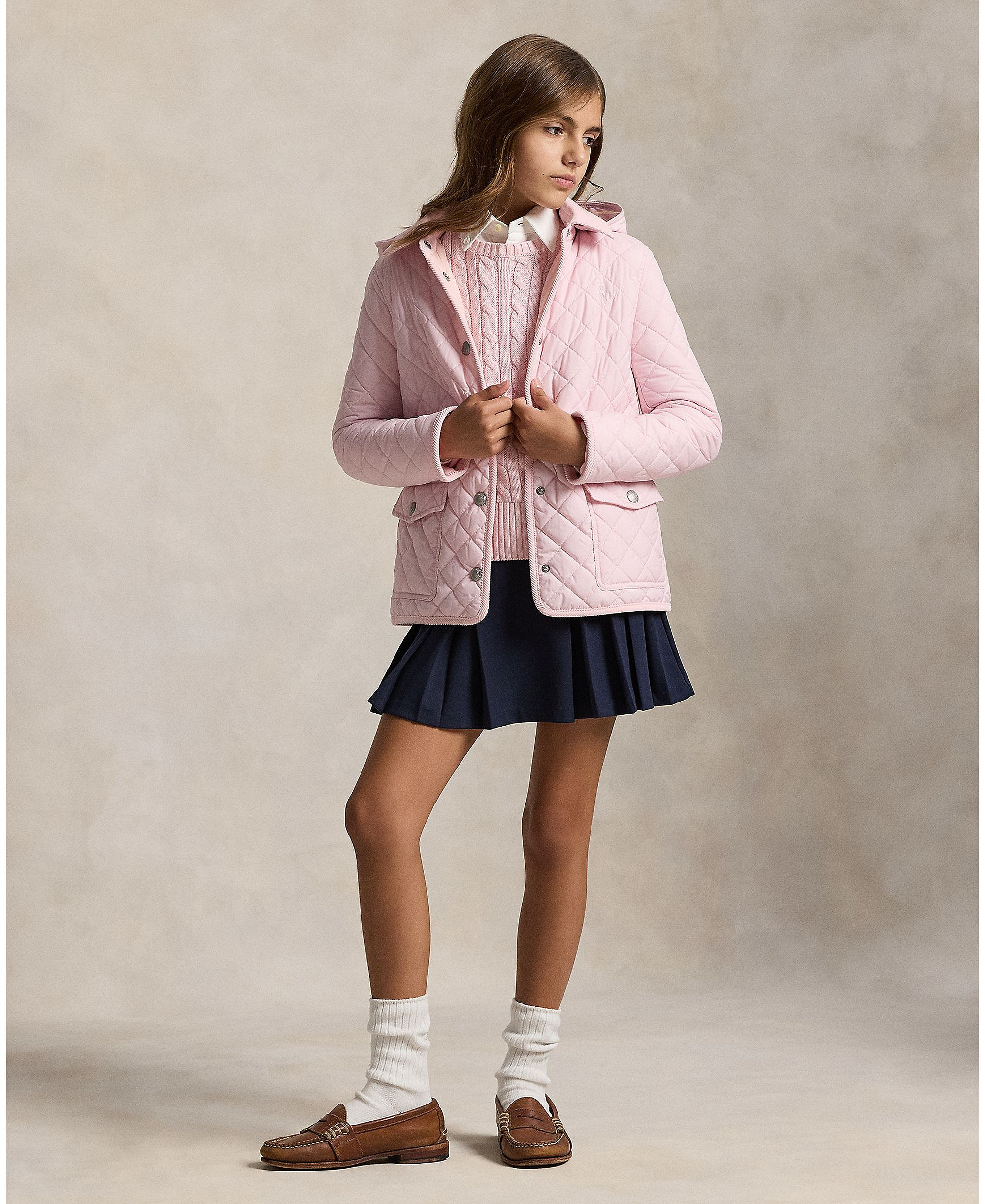 Polo Ralph Lauren Big Girls Quilted Barn Jacket - Hint Of Pink