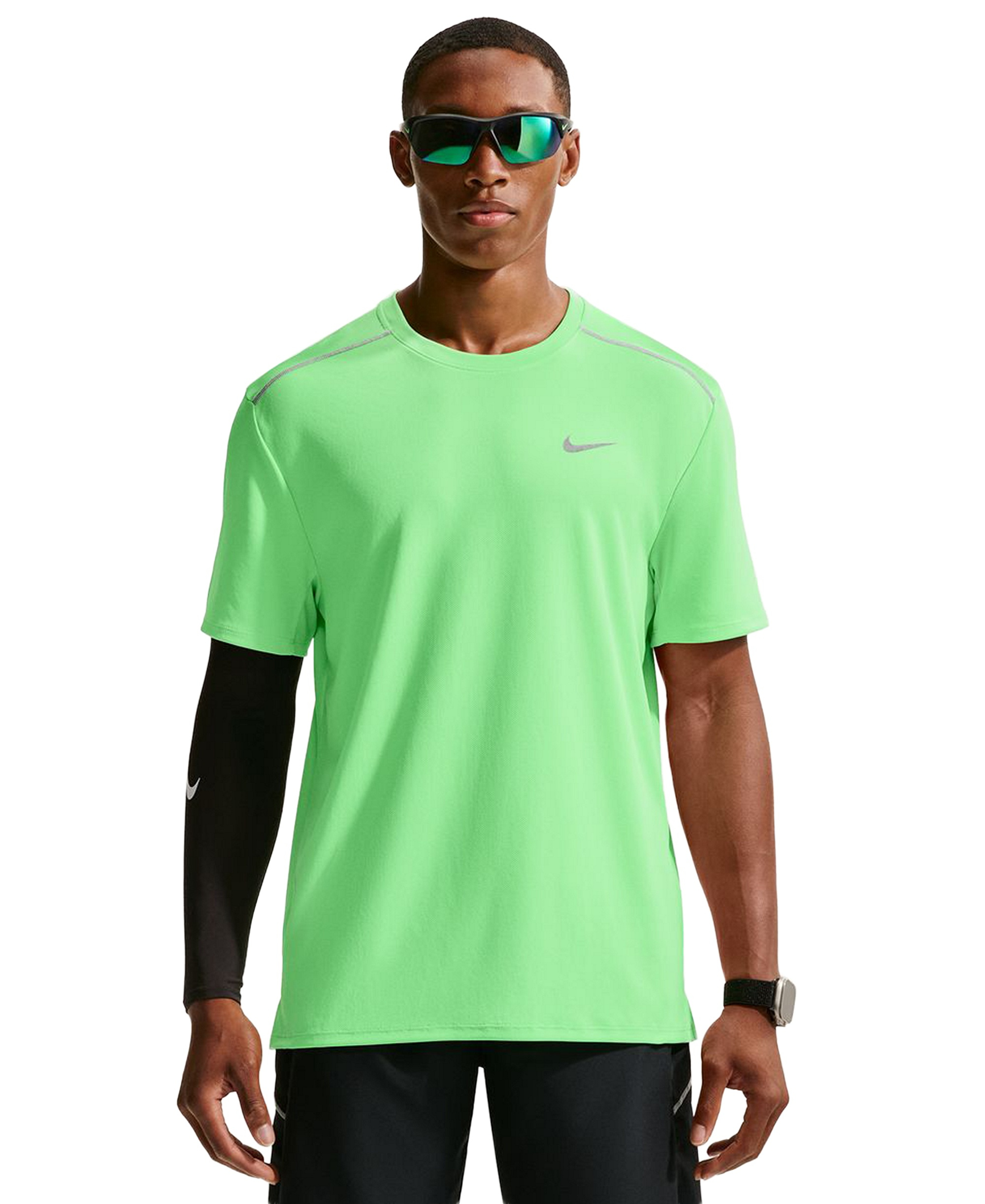 Nike Men's Miler Dri-FIT Running T-Shirt - Illusion Green/Reflective Silver