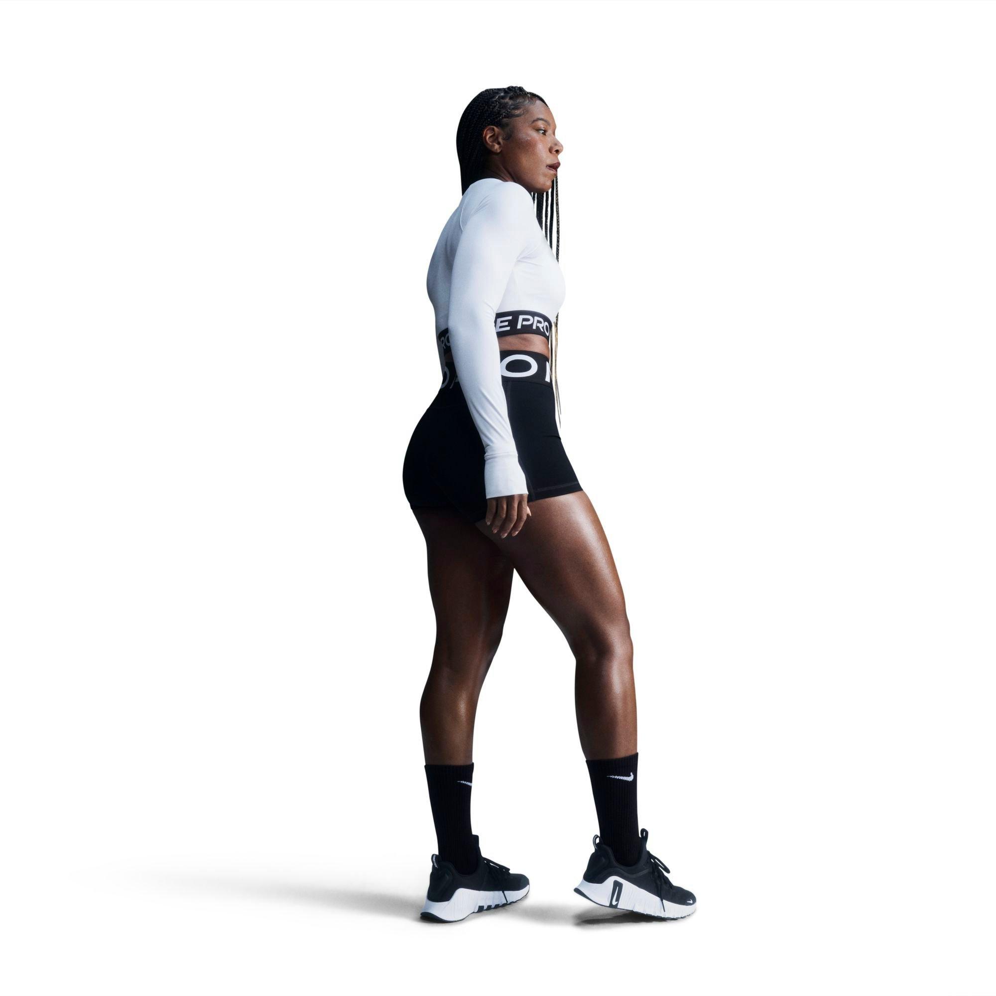 Women's Nithtke Pro 365 Dri-FIT Cropped Long-Sleeve T-Shirt - White/Black