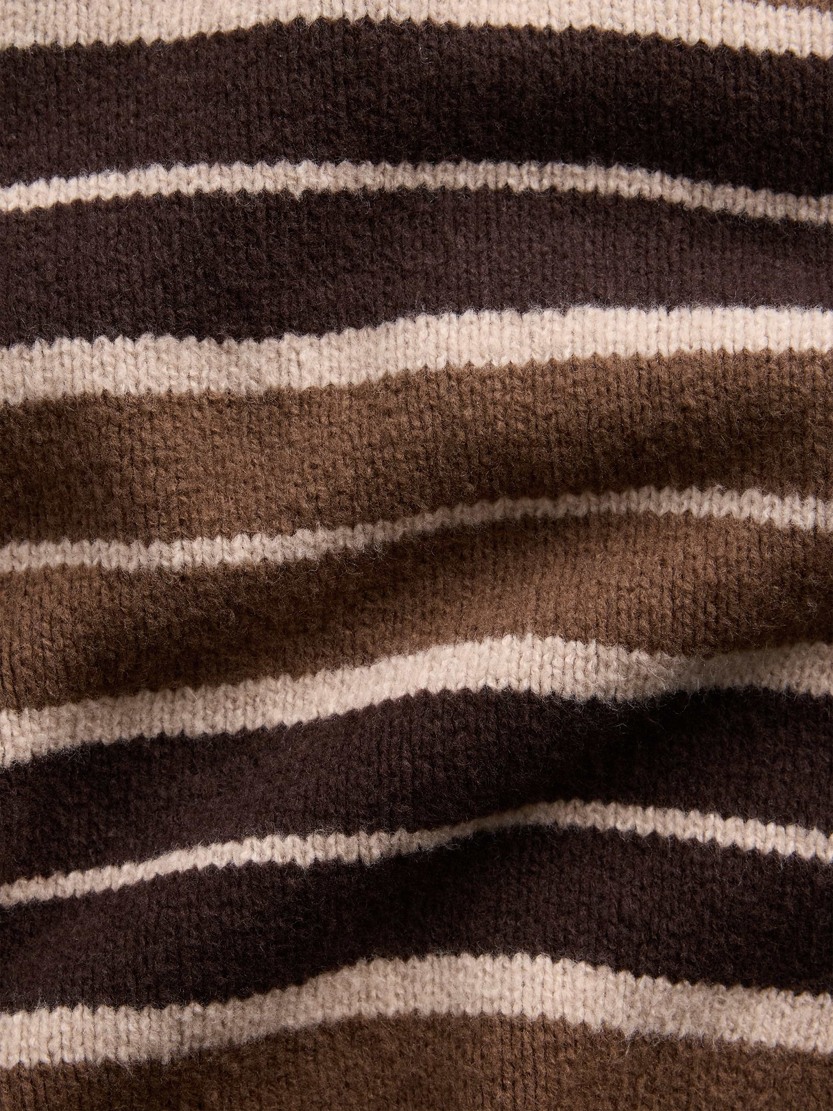 CashSoft Oversized V-Neck Sweater - Brown stripe