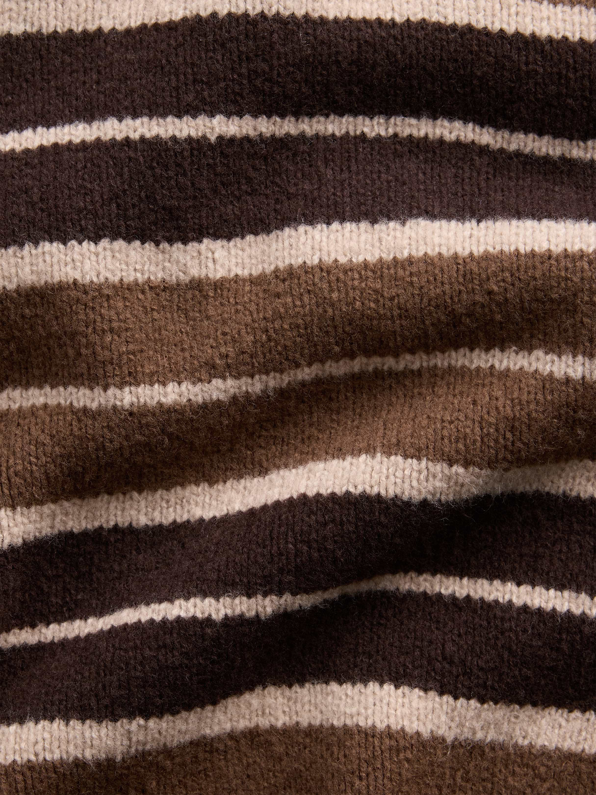 CashSoft Oversized V-Neck Sweater - Brown stripe