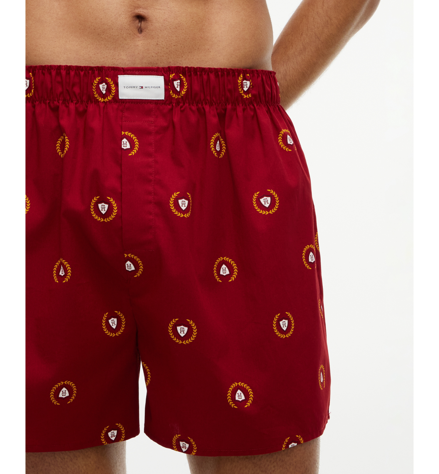 Tommy Hilfiger Men's Classics Cotton Woven Boxer Shorts, 3-Pack - Regatta Red/Desert Sky/Liberty Blue Print