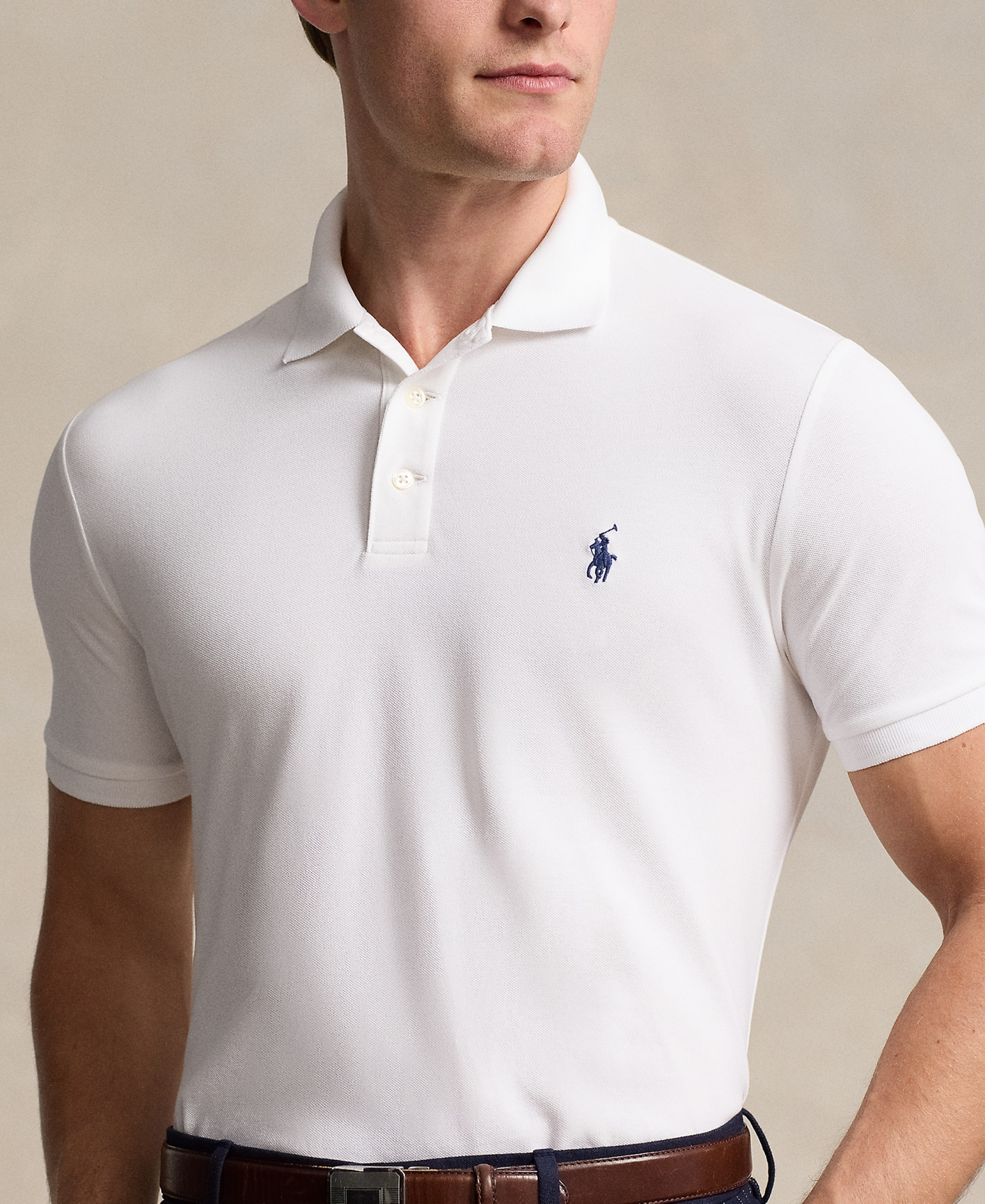 Polo Ralph Lauren Men's Classic-Fit Stretch Mesh Polo Shirt - White