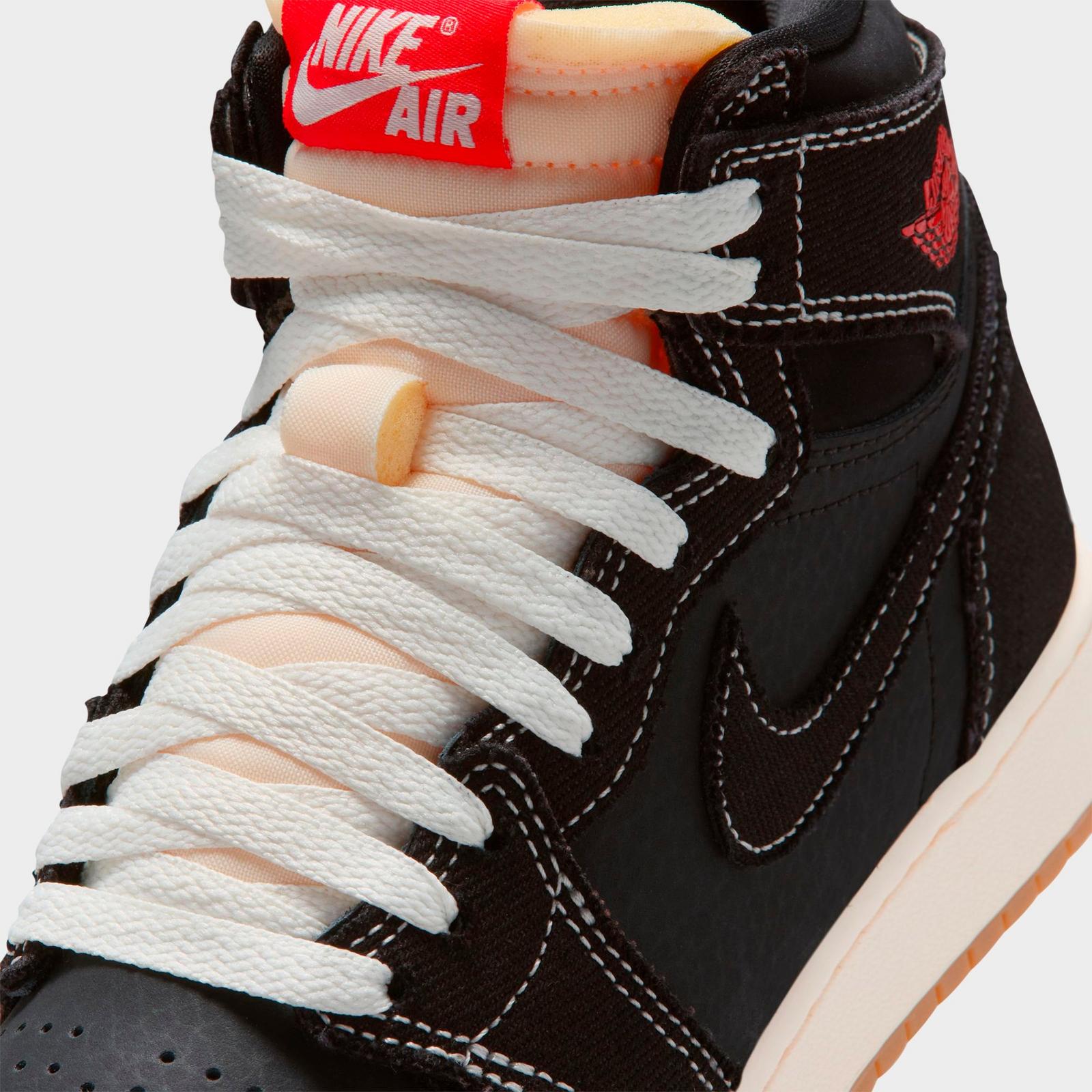 Big Kids' Air Jordan Retro 1 High OG Casual Shoes - Black/University Red/Sail/Gum Medium Brown - view 3