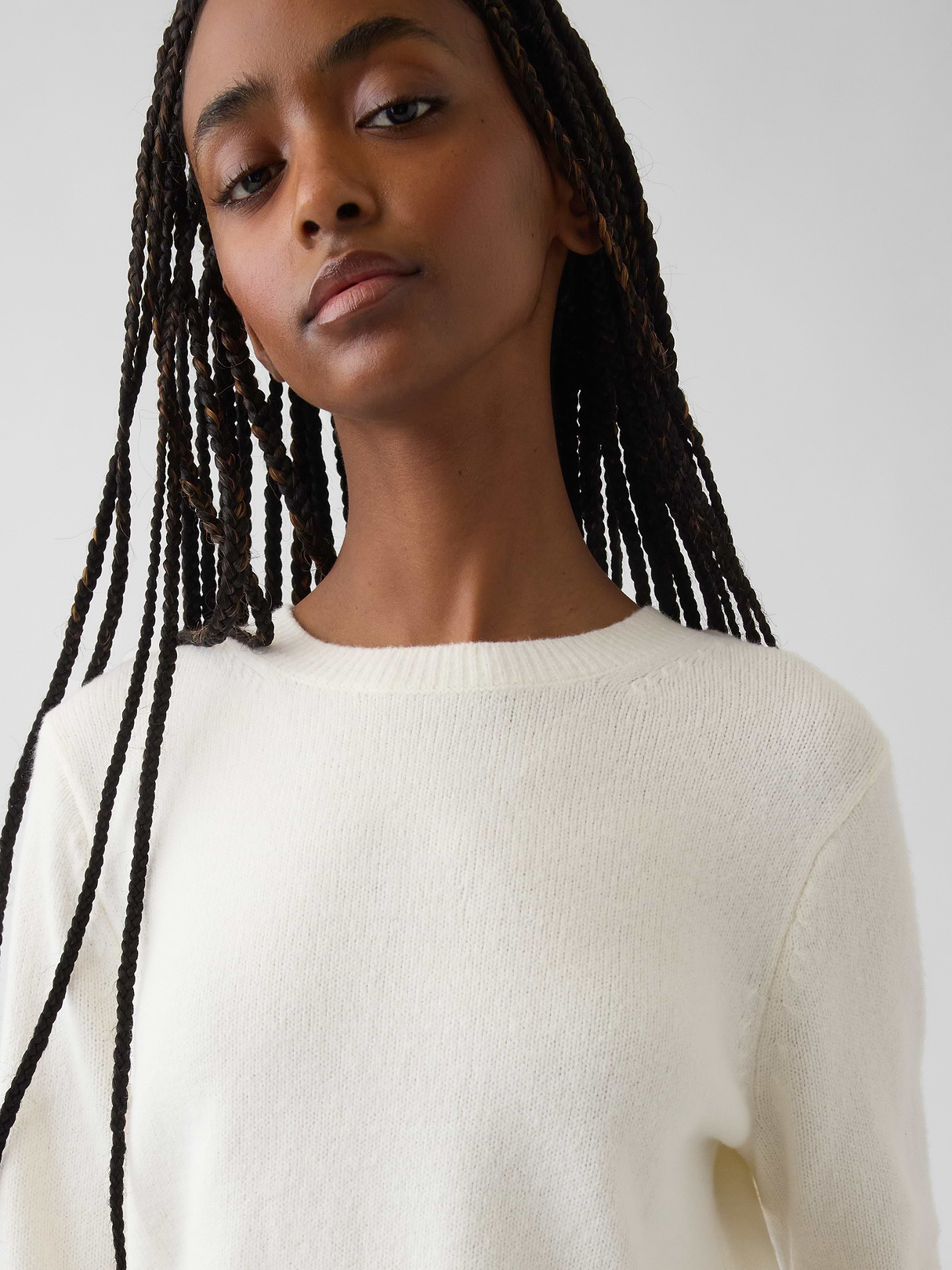 CashSoft Crew Sweater - Ivory beige frost